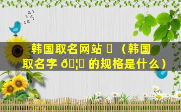 韩国取名网站 ☘ （韩国取名字 🦄 的规格是什么）